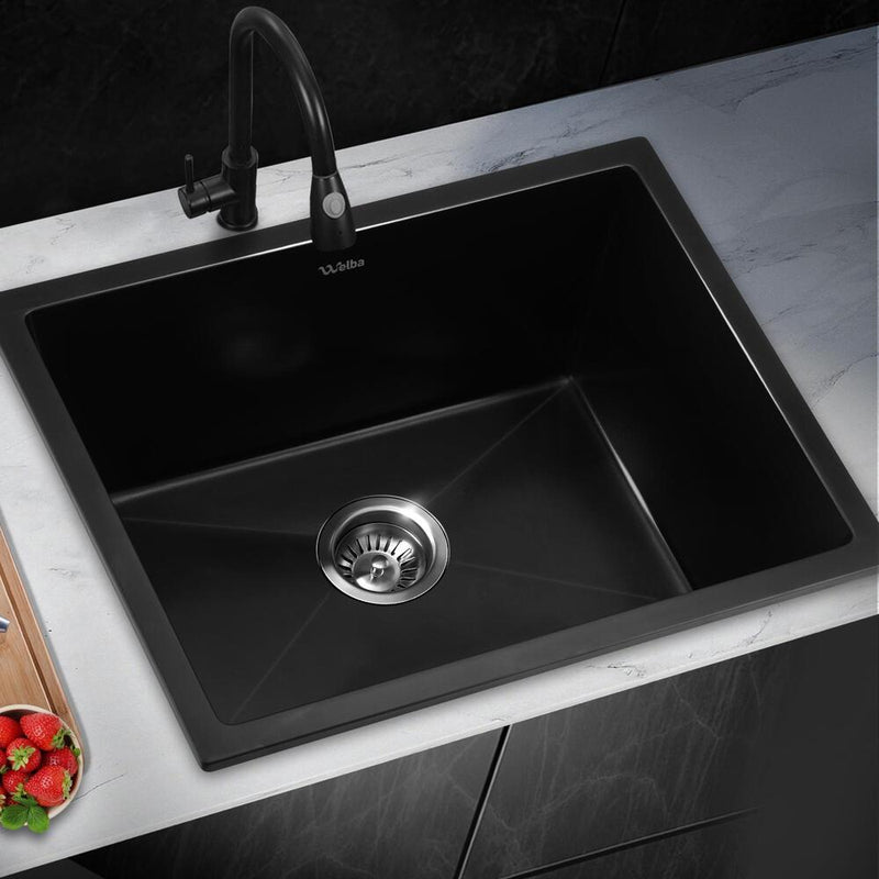 Kitchen Sink 55x45cm Granite Stone Sink Laundry Basin Single Bowl with Granite Sink