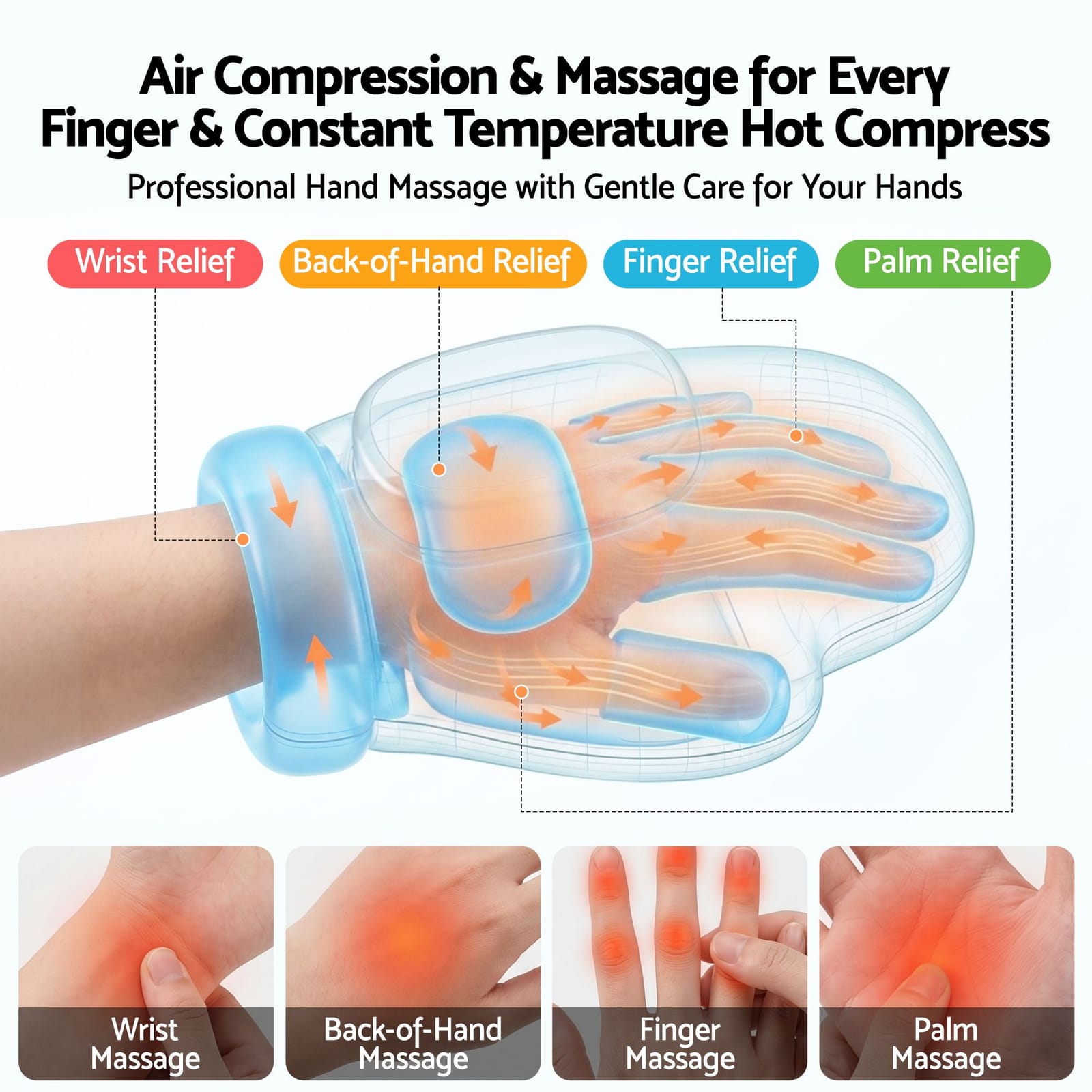 Hand Massager Heat Compression Arthritis | Simpledeals