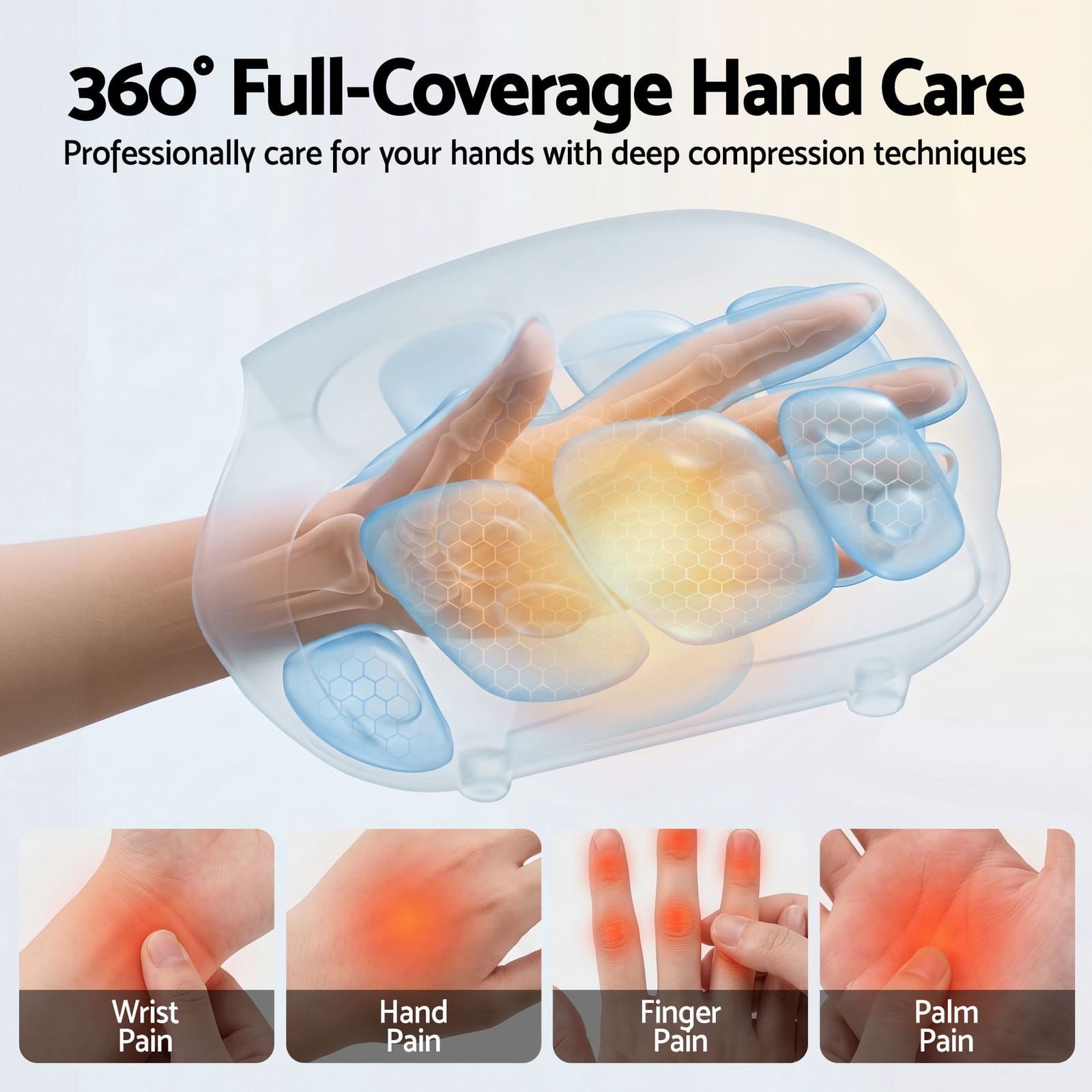 Cordless Hand Massager Heat Compression | Simpledeals