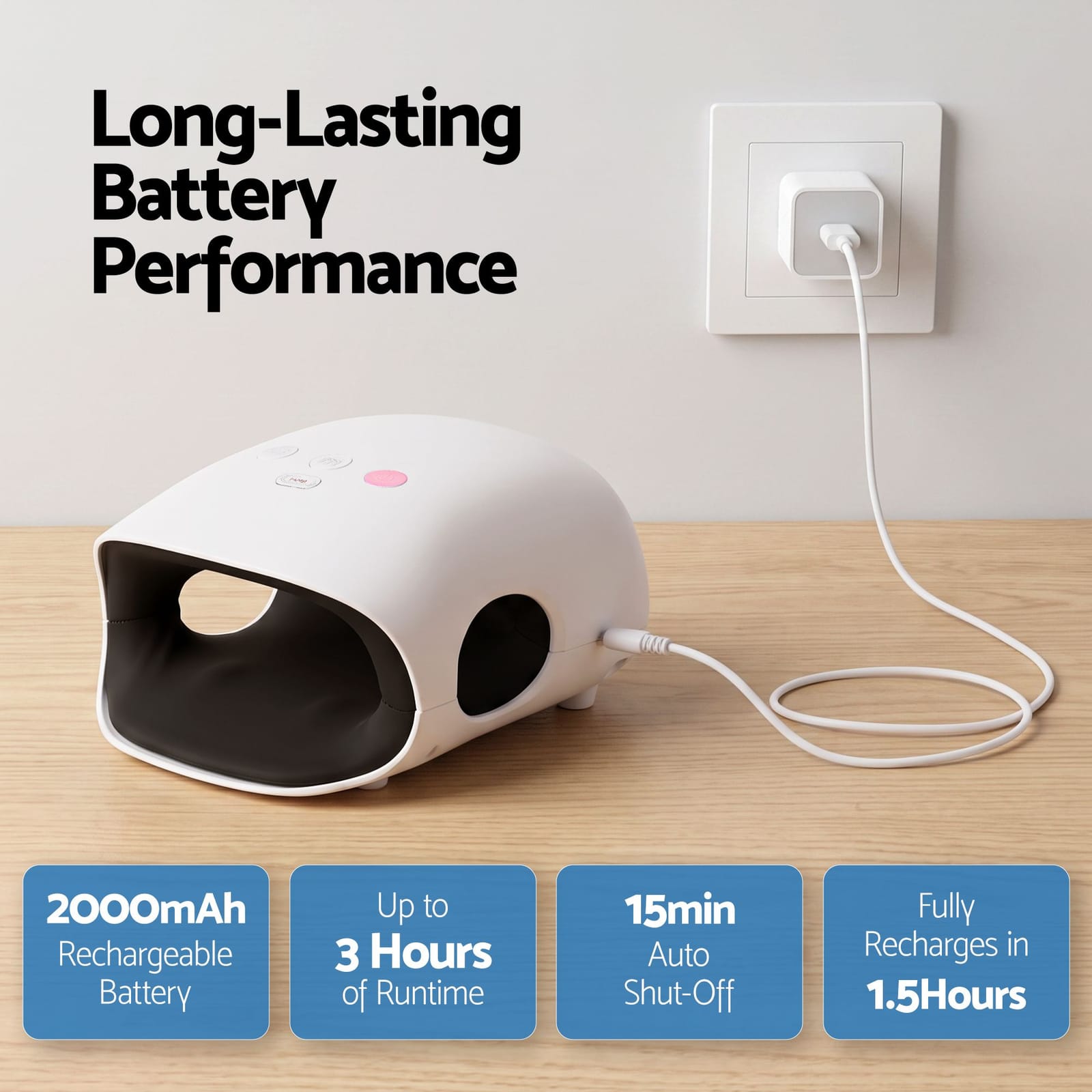 Cordless Hand Massager Heat Compression | Simpledeals