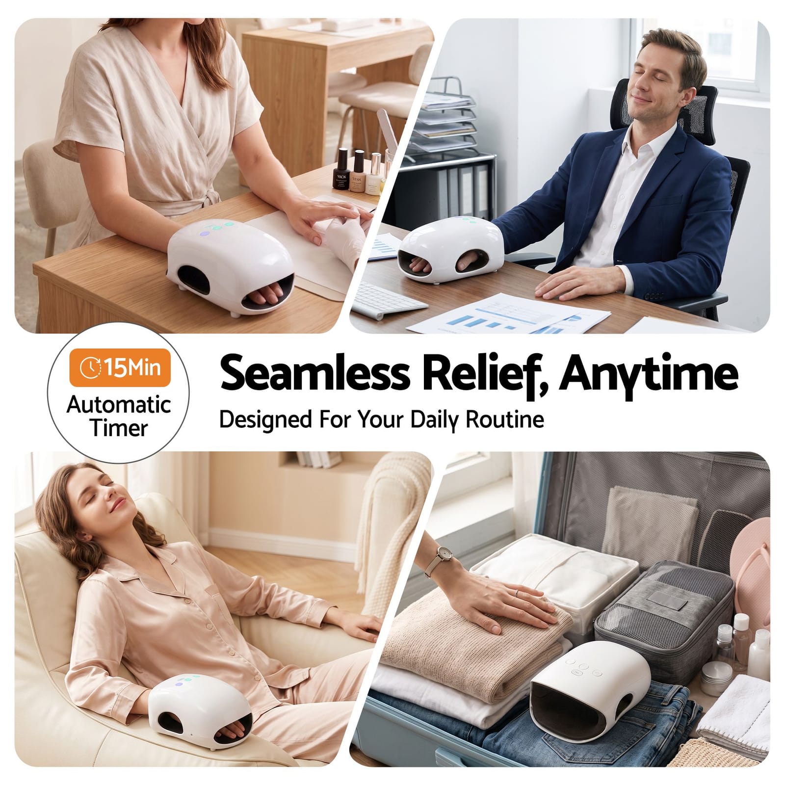 Cordless Hand Massager Heat Compression | Simpledeals