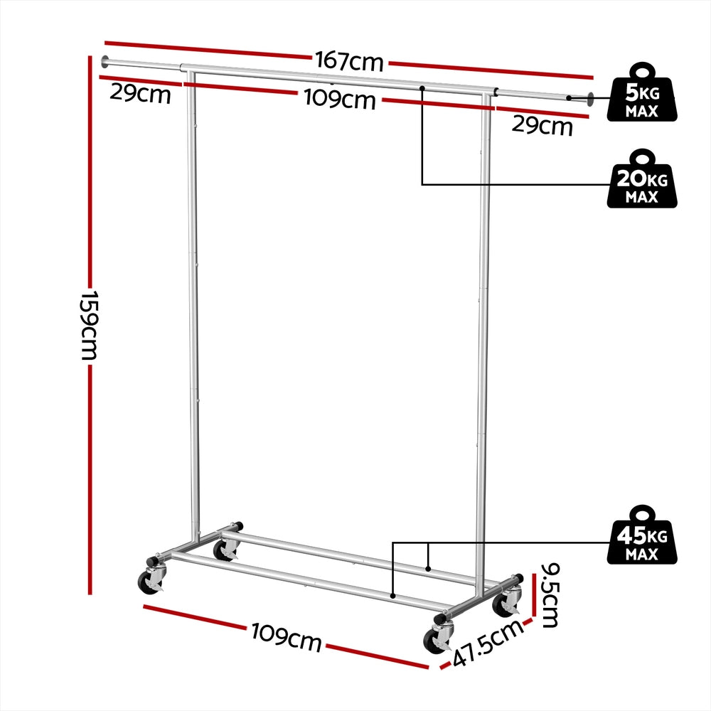 Clothes Rack Airer Rail Coat Stand Adjustable Hanger - Stylish | Coat Racks