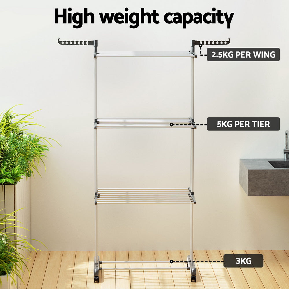 Clothes Airer Drying Rack 173cm Coat Hanger Foldable, Clothing & Wardrobe Storage