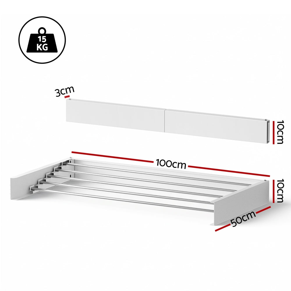 Coat Racks - Clothes Rack Wall Mounted Airer Foldable White