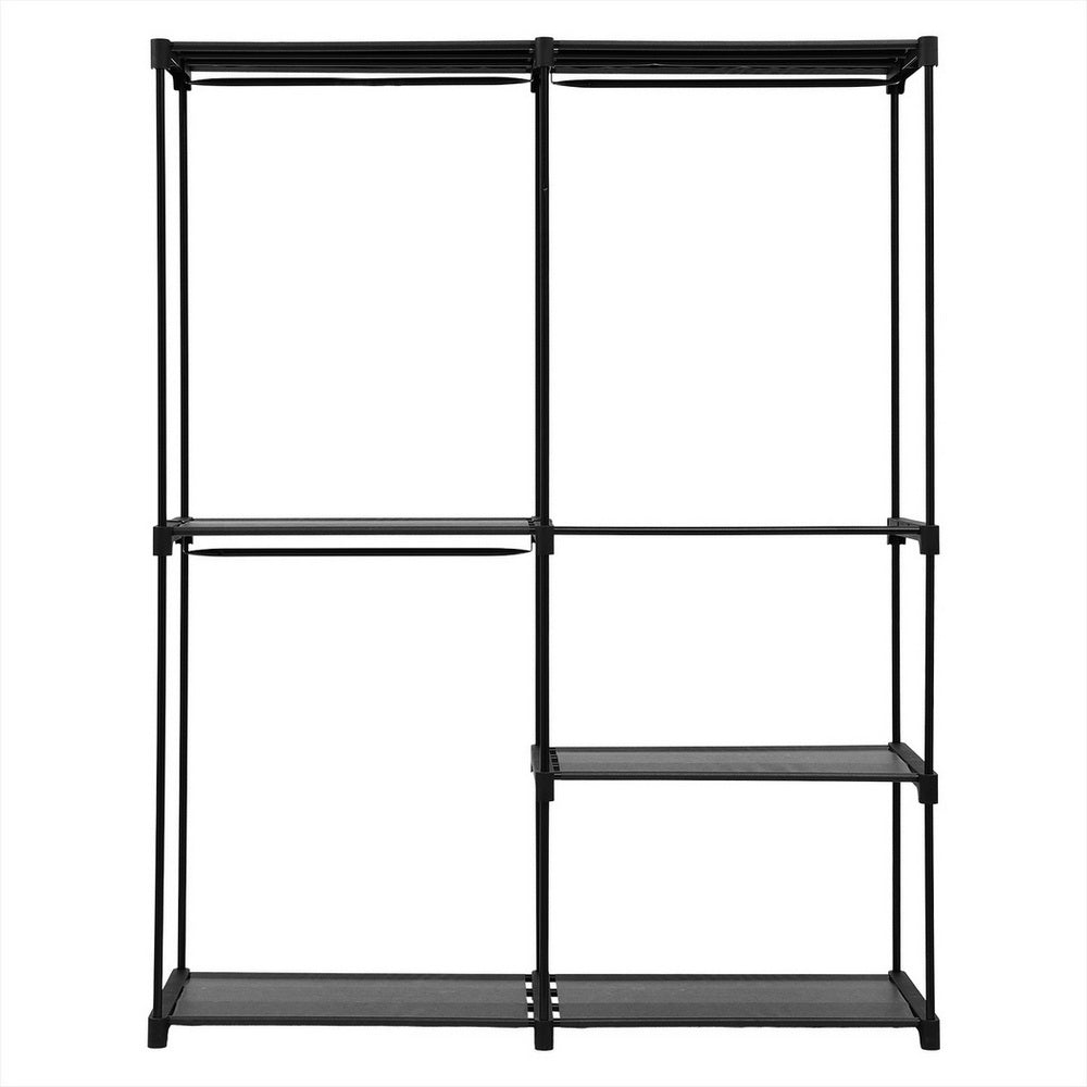 Fabric finish - Wardrobe Clothes Rack Closet 181Cm Fabric Upholstery Storage