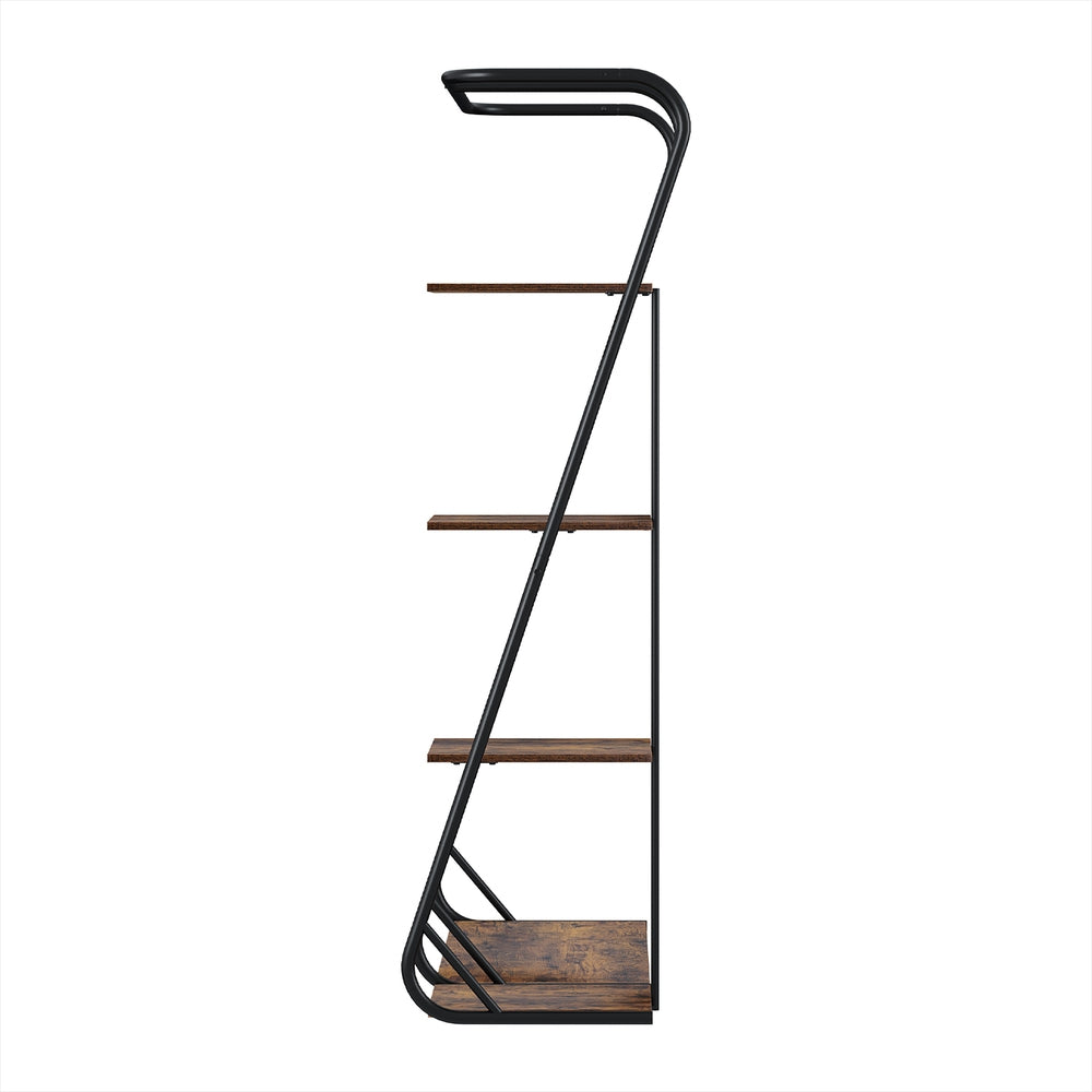 Wardrobe Clothes Rack Airer 4-Tier Walnut | Walnut colour