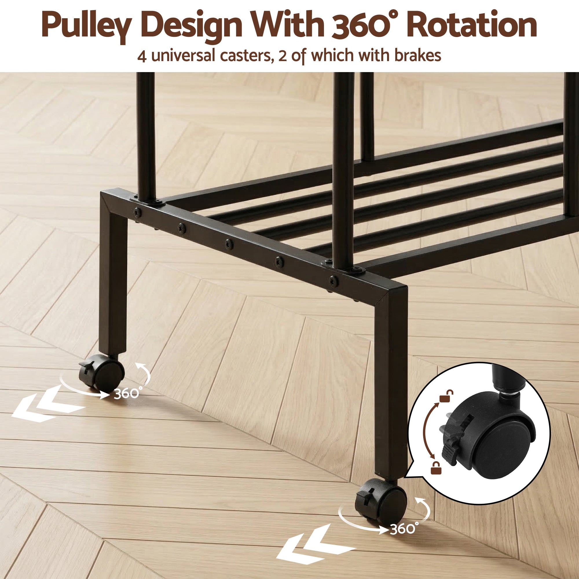 Heavy Duty 4-in-1 Clothes Rack Double Rod Coat Stand Storage Shelf