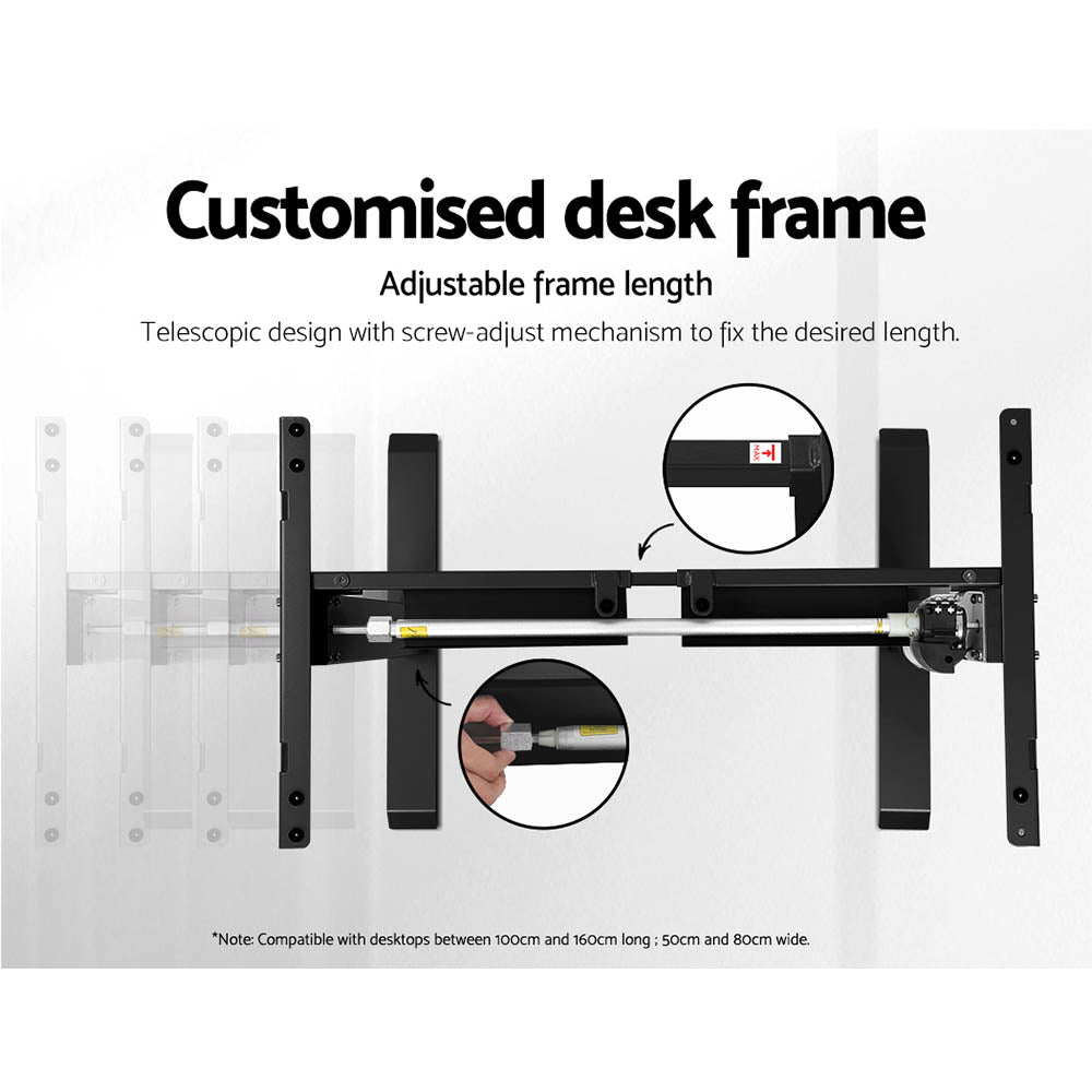 Motorised Adjustable Desk Frame Black