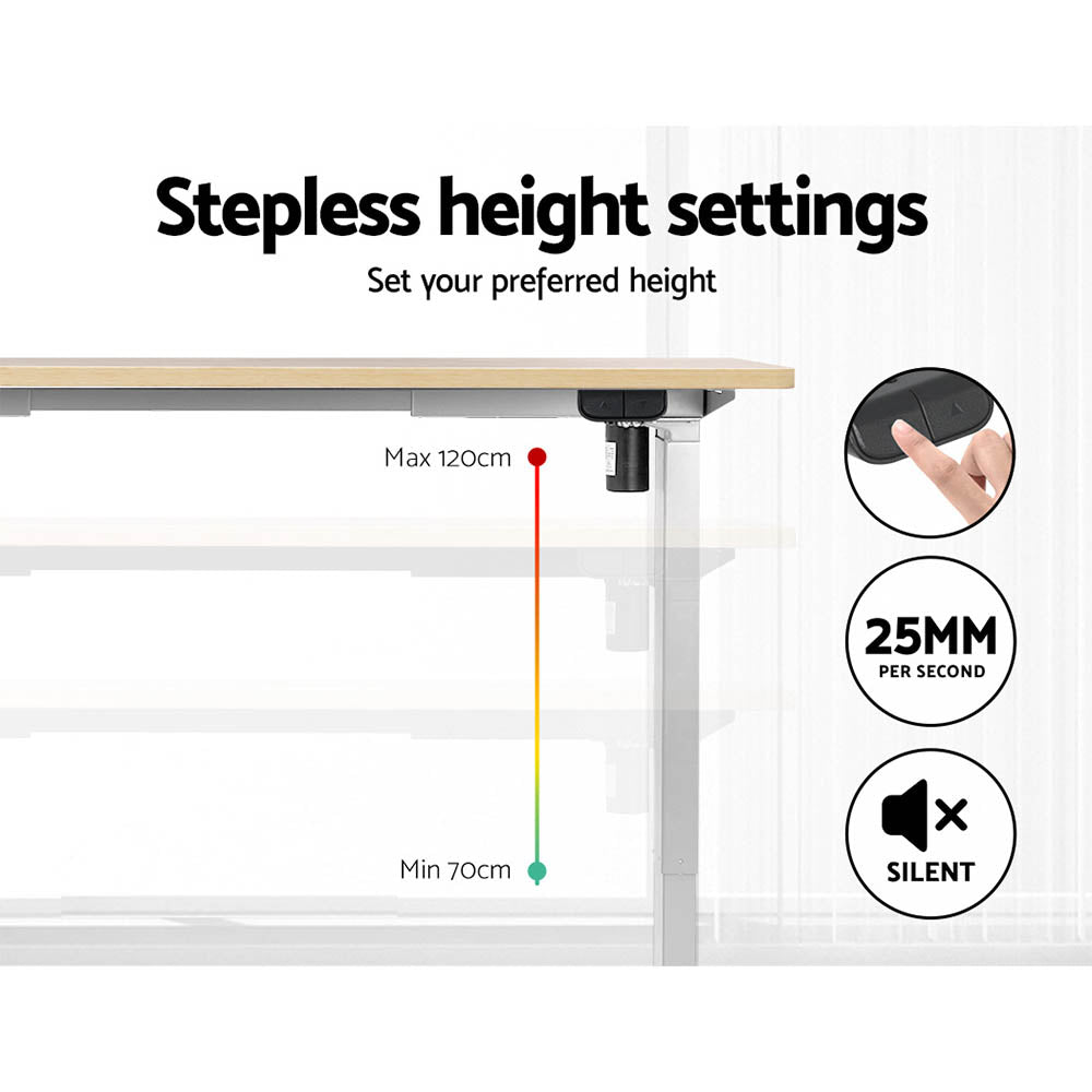 Motorised Adjustable Sit Stand Desks | Electric Standing Desk in Black Oak