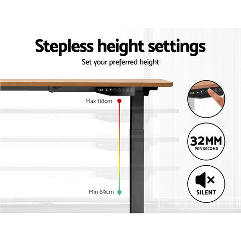 Standing Desk Sit Stand Motorised Electric Computer Laptop Table 120cm Dual Motor
