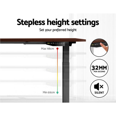 Standing Desk Sit Stand Motorised Electric Frame Computer Laptop Table 120cm Dual Motor