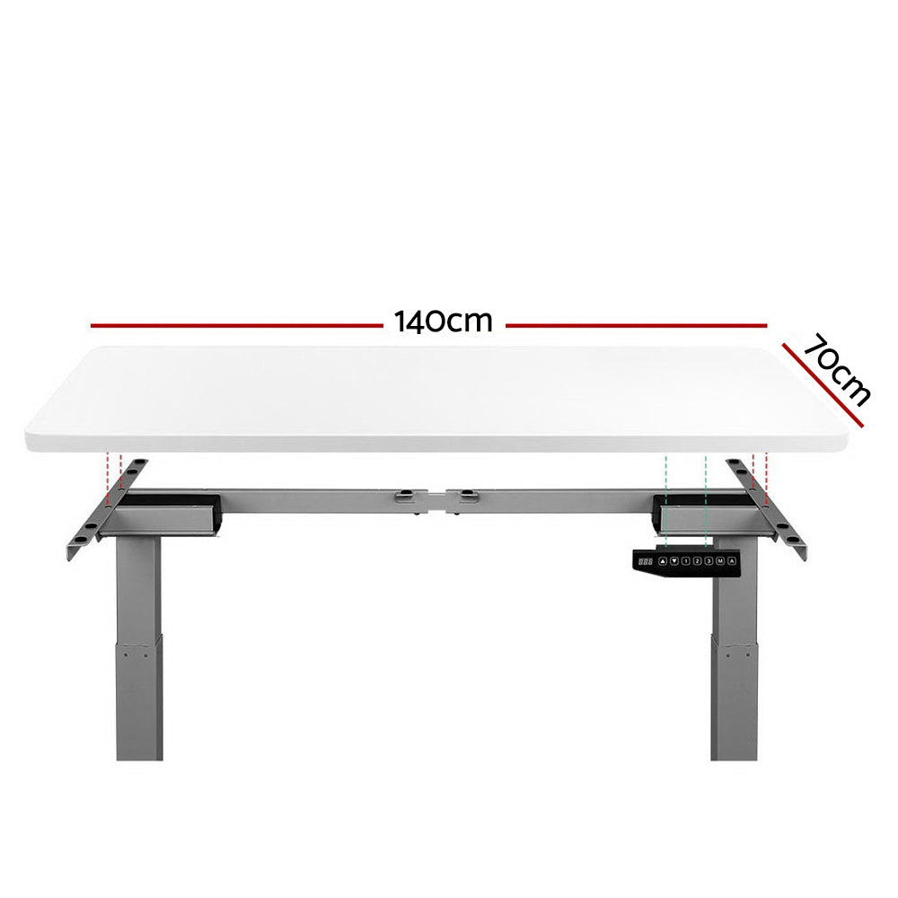 Sit Stand Standing Desk Motorised Electric Adjustable Laptop Computer Table Dual Motors 140cm