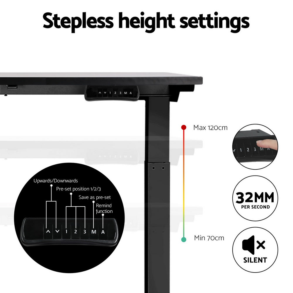 Workstation 140cm Electric Height Adjustable Sit-Stand Desk