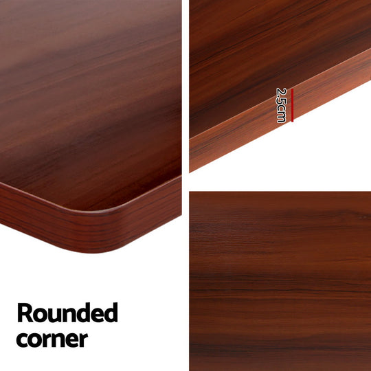 Sleek Electric Standing Desk in White, Walnut and Black