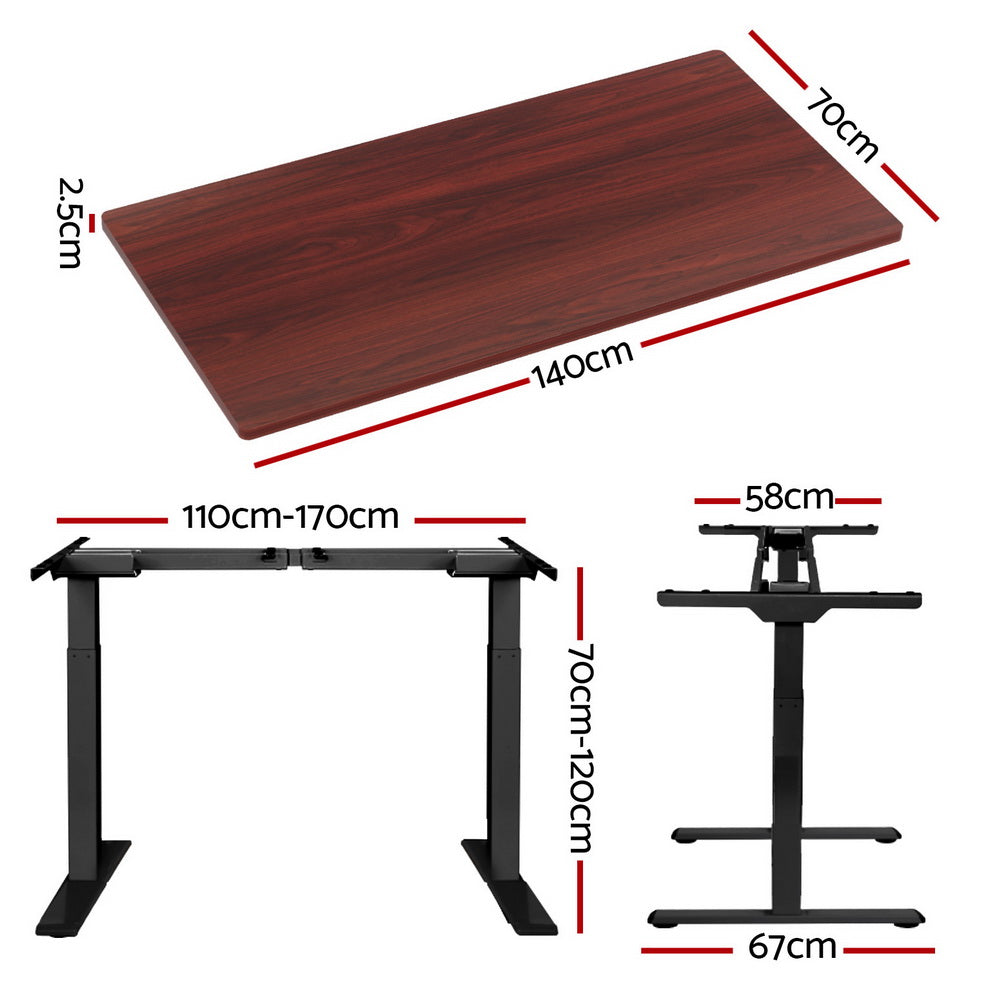 Workstation 140cm Electric Height Adjustable Sit-Stand Desk