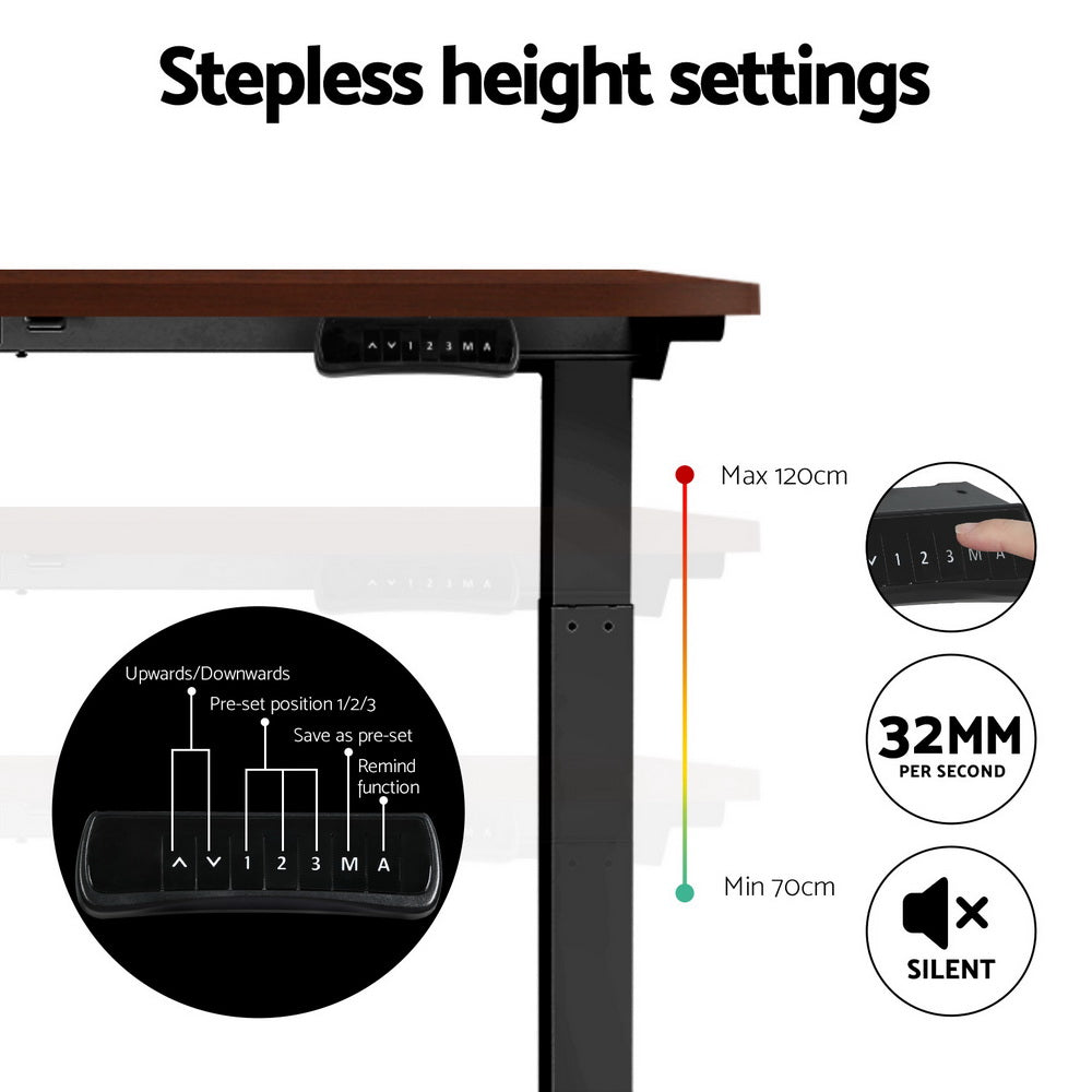 Workstation 140cm Electric Height Adjustable Sit-Stand Desk
