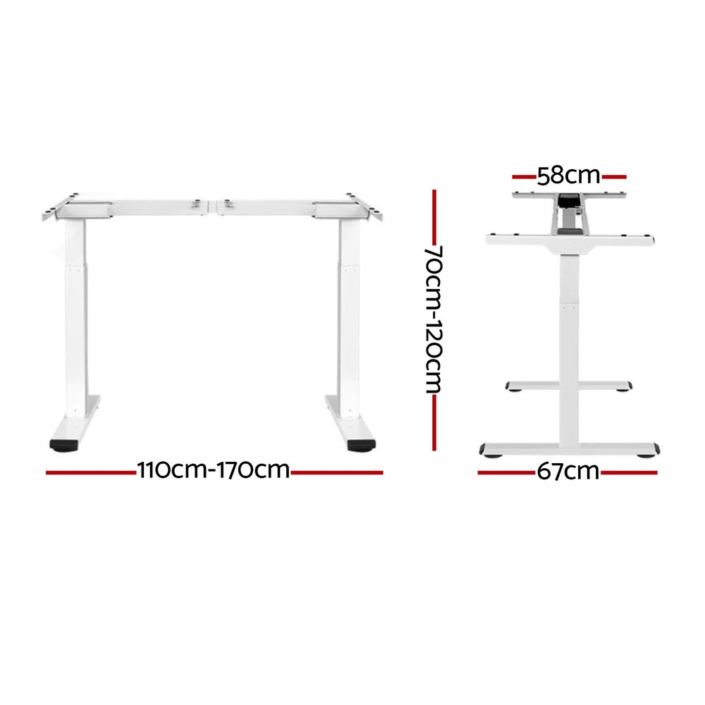 Dual Motor Standing Desk Frame White Electric Height Adjustable Sit Stand
