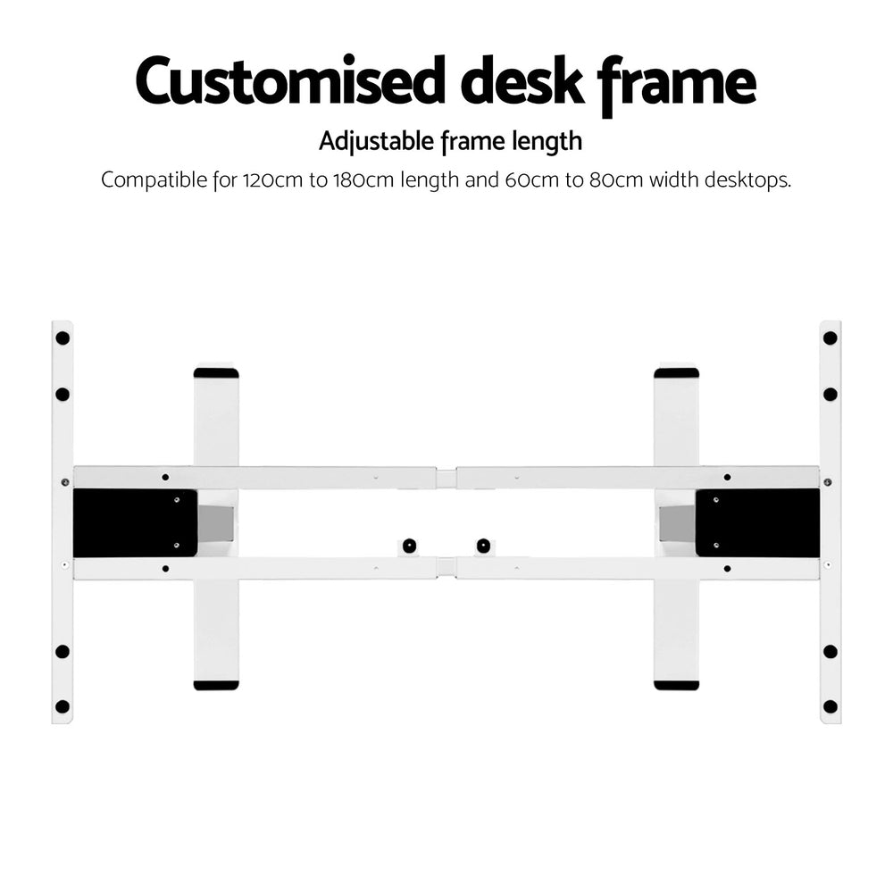 Dual Motor Standing Desk Frame White Electric Height Adjustable Sit Stand