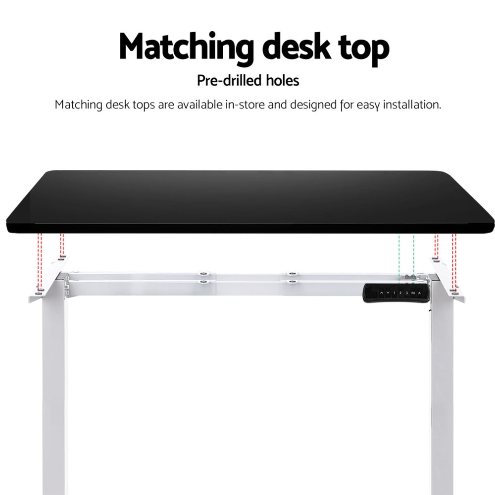 Dual Motor Standing Desk Frame White Electric Height Adjustable Sit Stand