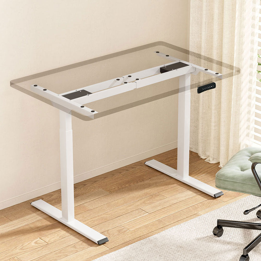 Dual Motor Standing Desk Frame White Electric Height Adjustable Sit Stand