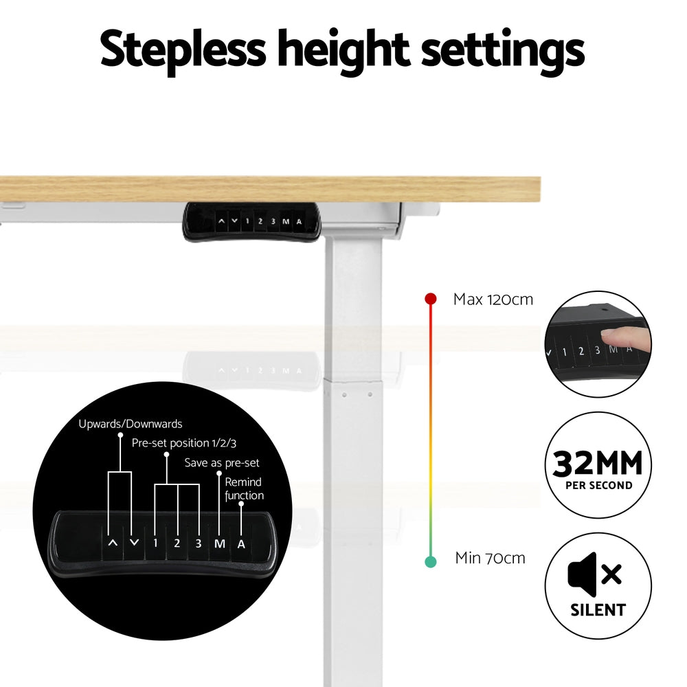 Workstation 140cm Electric Height Adjustable Sit-Stand Desk