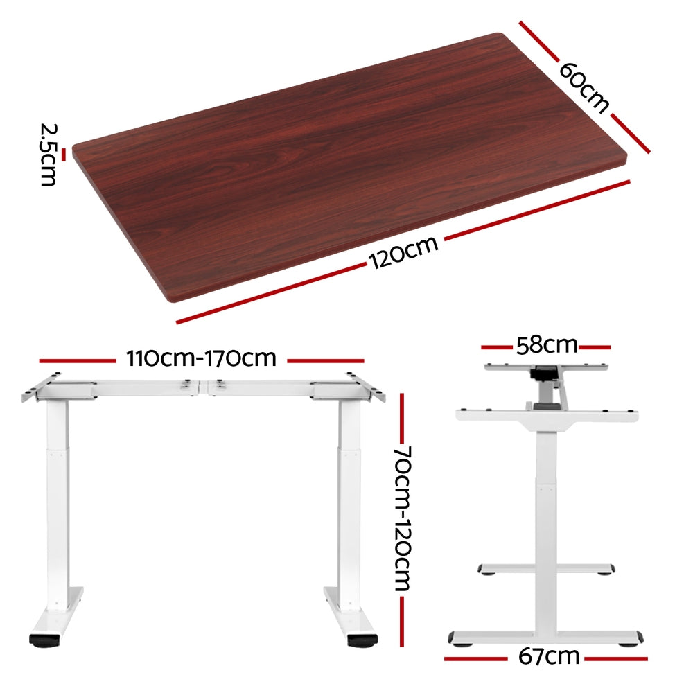 Standing Desk Motorised Dual Motor 120Cm Walnut | Desks