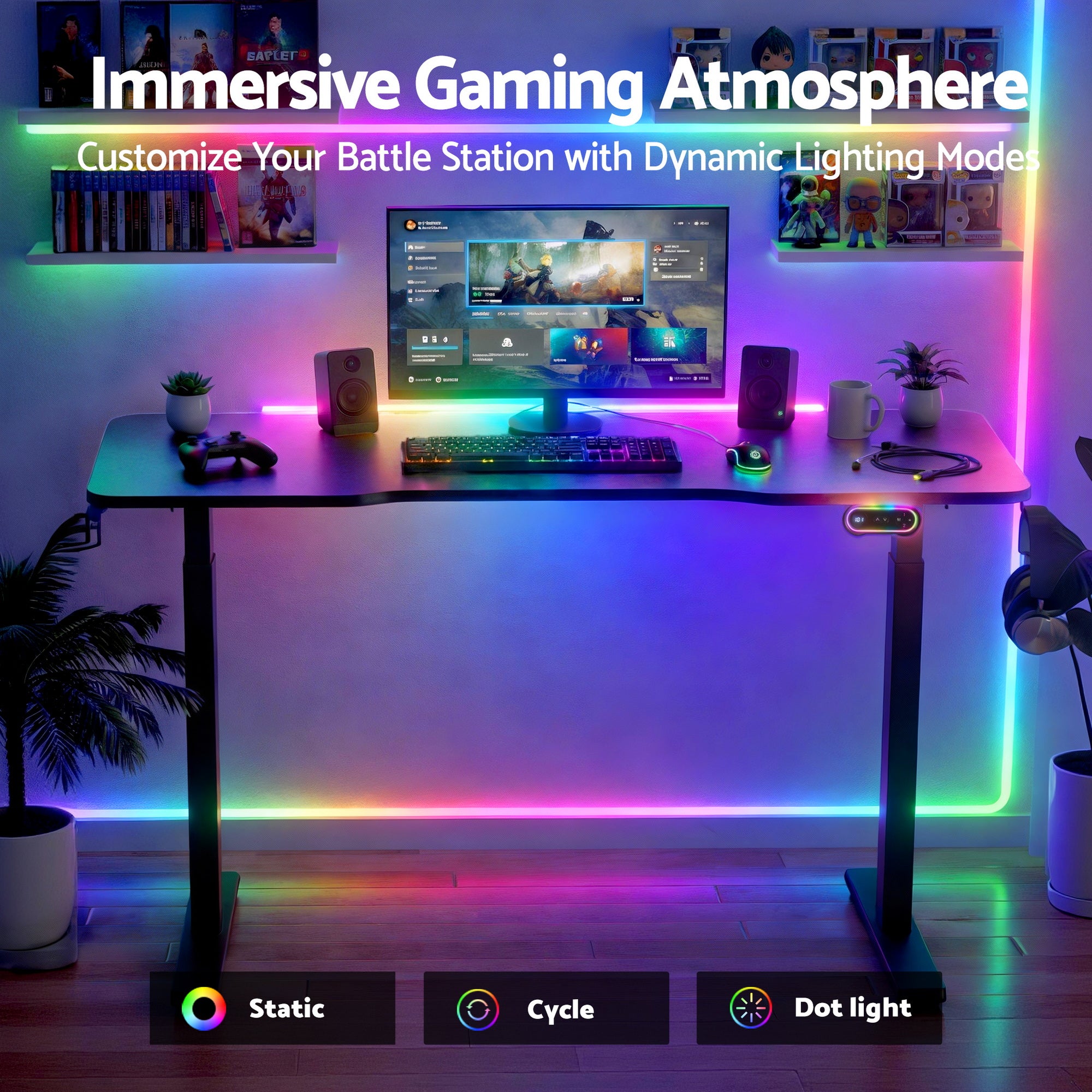 Gaming Desks Standing Desk Motorised 140CM Black