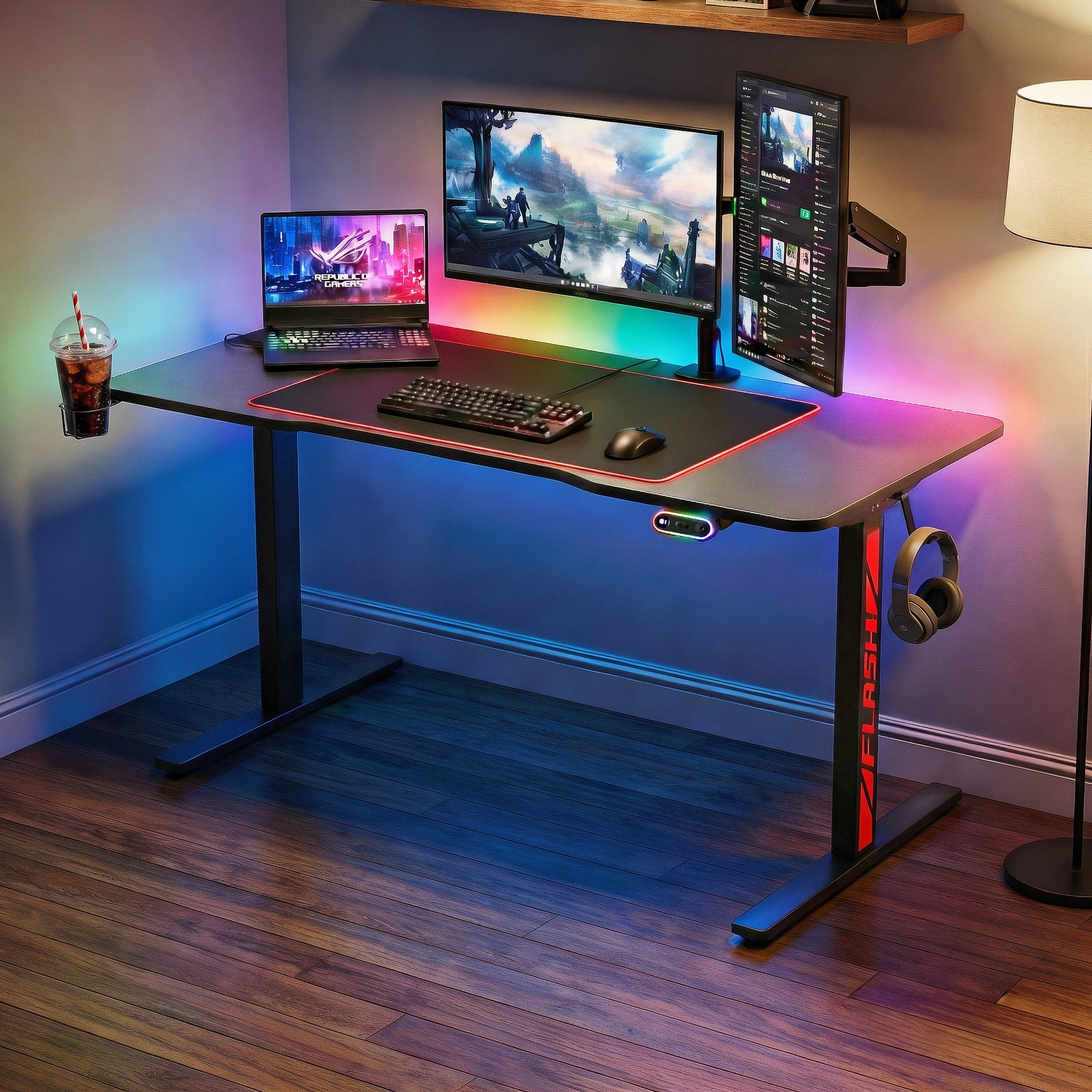 Gaming Desks Standing Desk Motorised 140CM Black