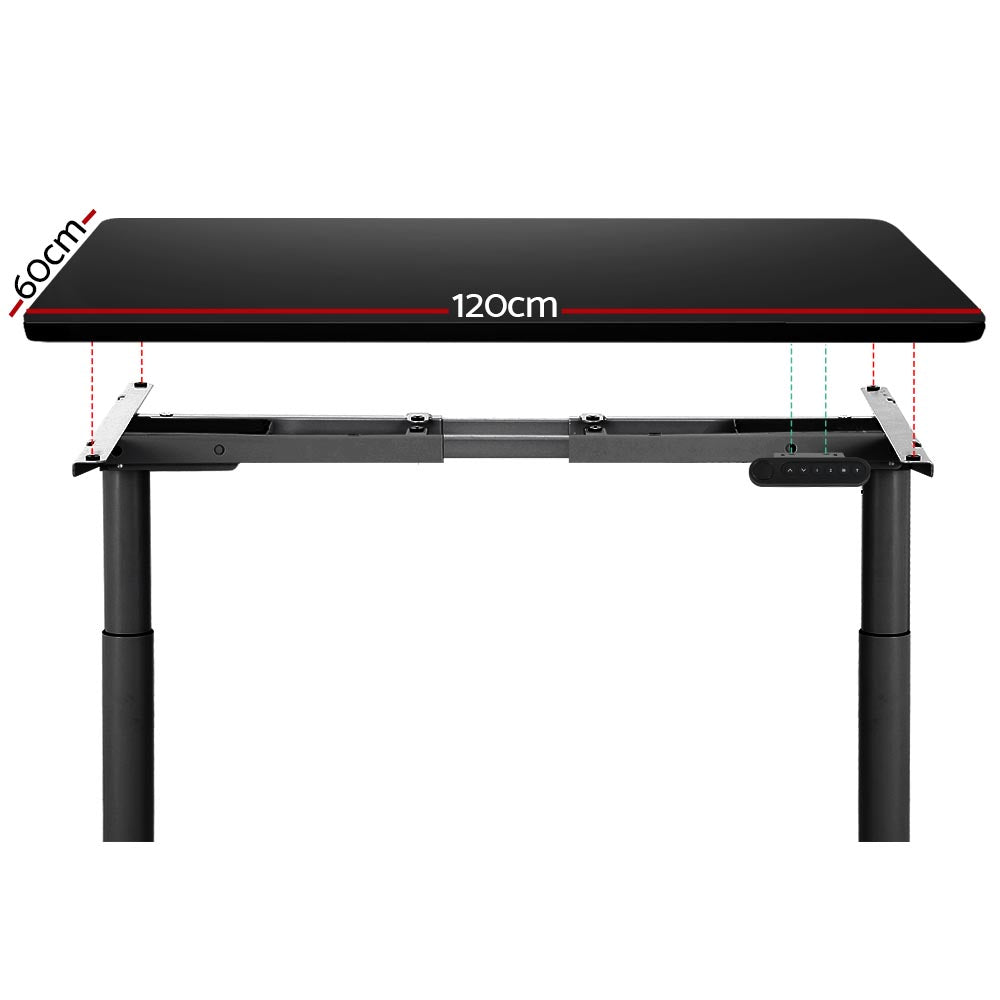 Sleek Black Electric Standing Desk: Height Adjustable Sit-Stand Desks Table