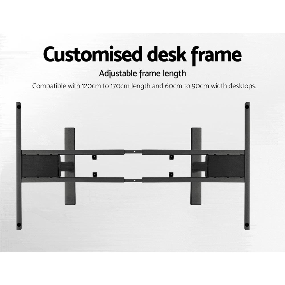 Sleek Black Electric Standing Desk: Height Adjustable Sit-Stand Desks Table
