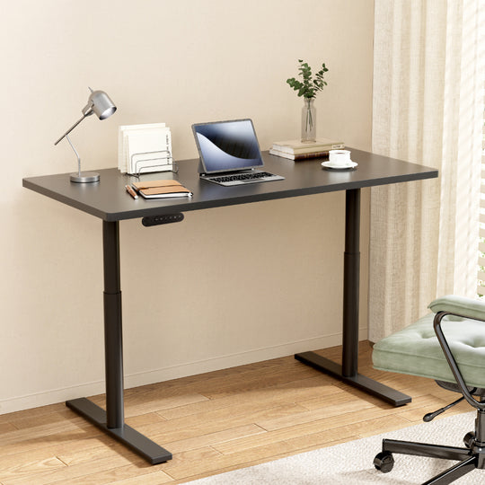 Black colour - Elegant Black 140cm/120cm Height Adjustable Electric Standing Desk
