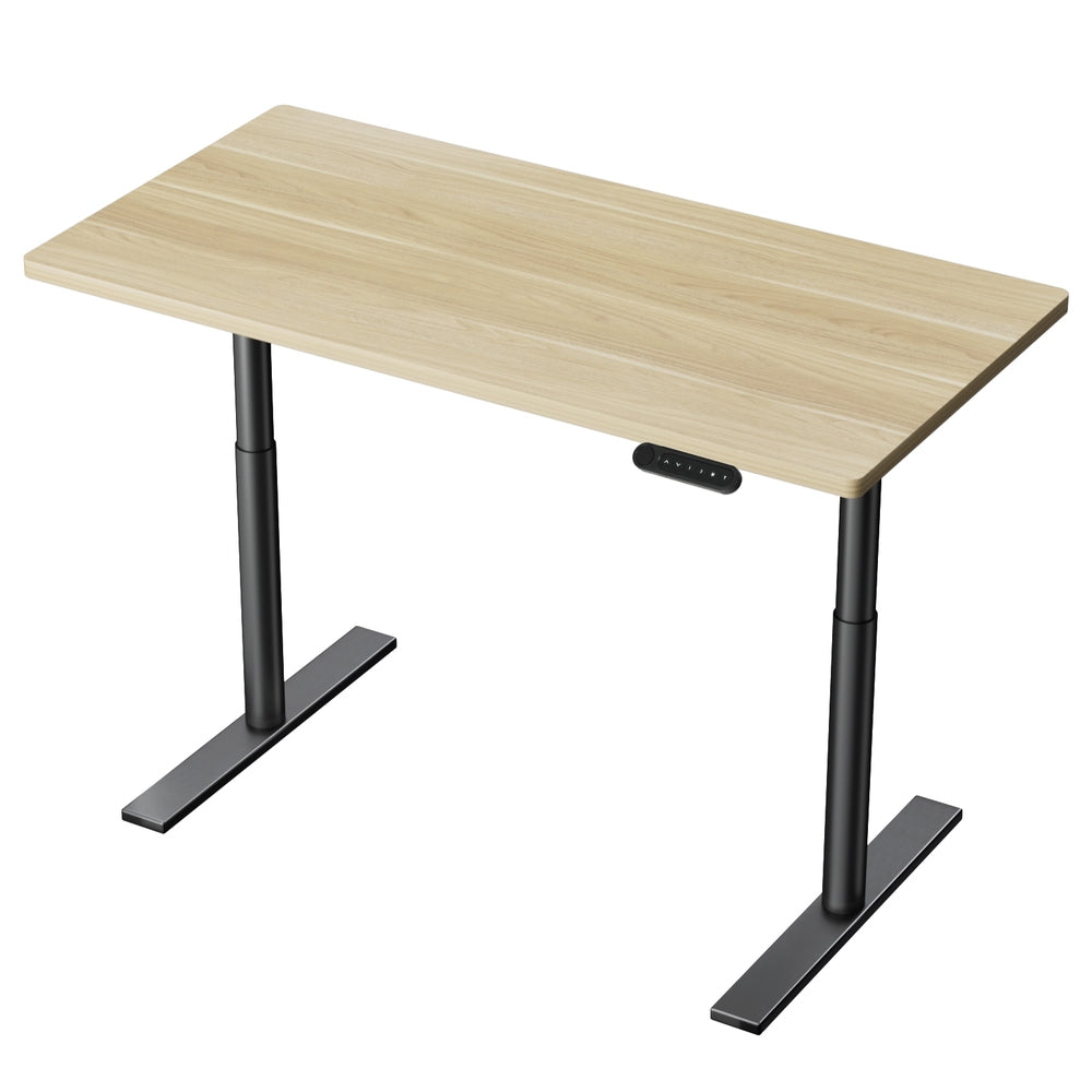 Desks - Standing Desk Motorised Electric Dual Motor White Oak 120CM