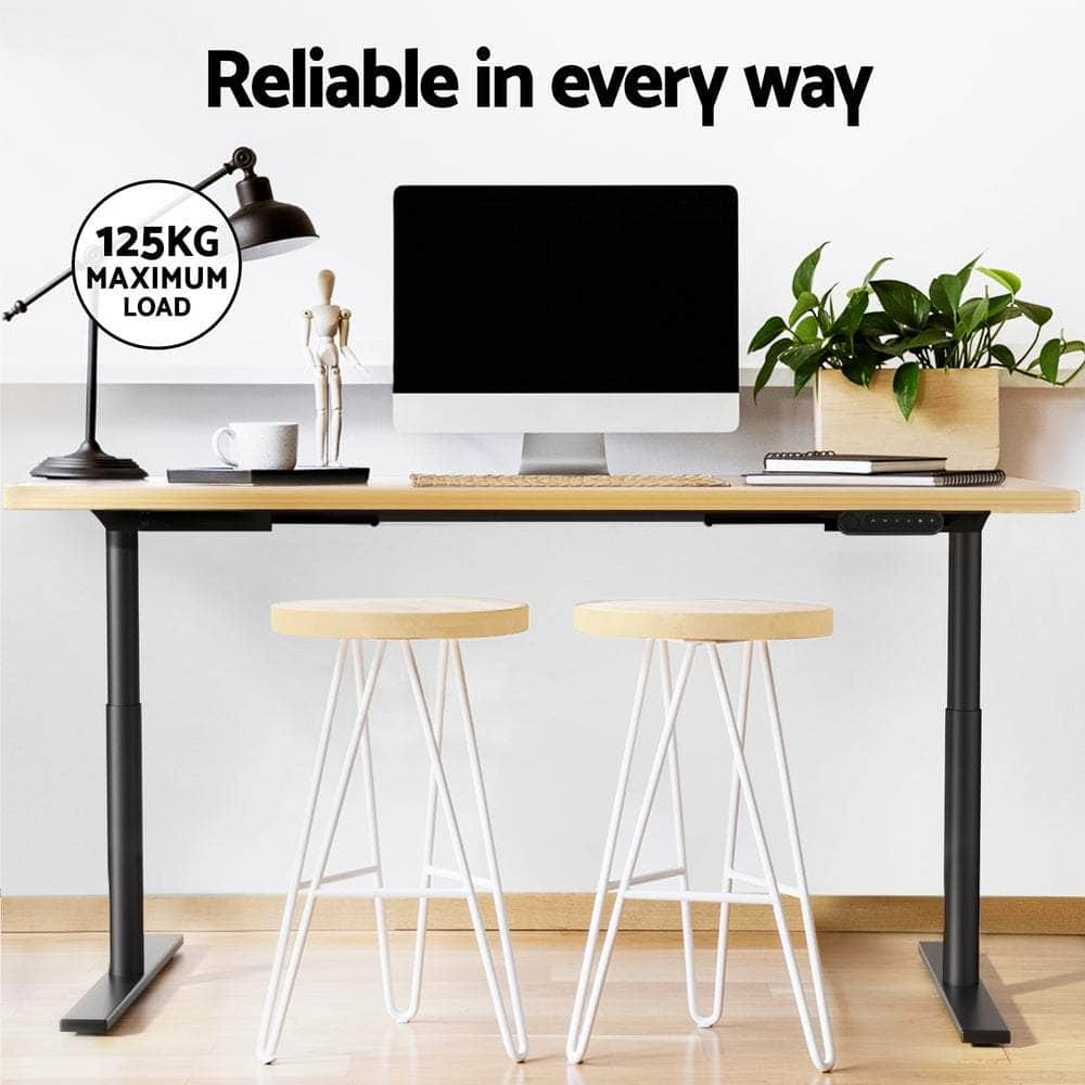 Elegant Black 140cm/120cm Height Adjustable Electric Standing Desk