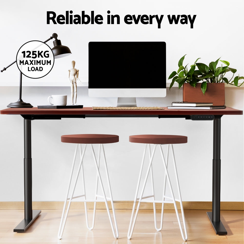 Elegant Black 140cm/120cm Height Adjustable Electric Standing Desk