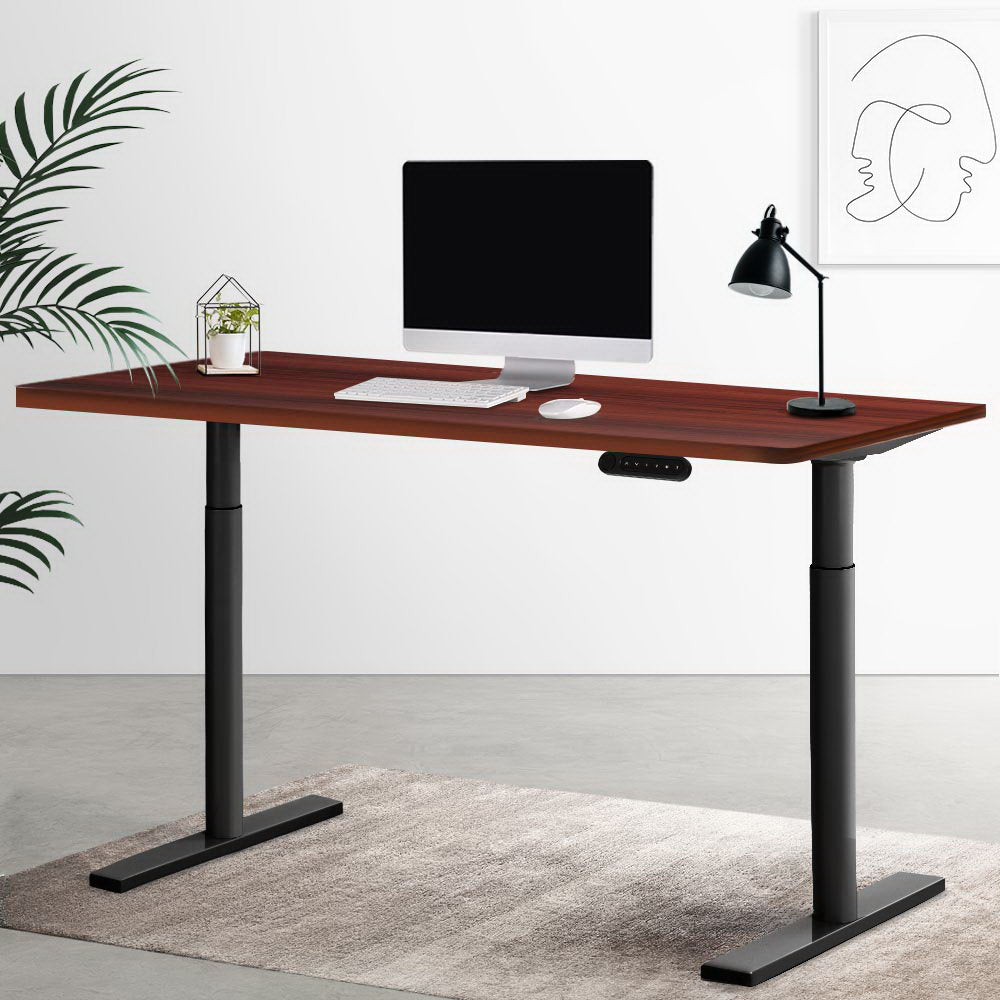 Elegant Black 140cm/120cm Height Adjustable Electric Standing Desk