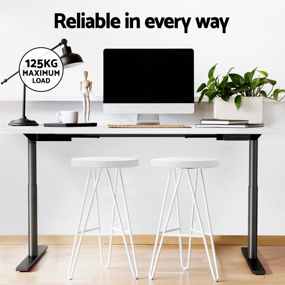 Standing Desk Motorised Electric Dual Motor White Oak 120CM, White colour