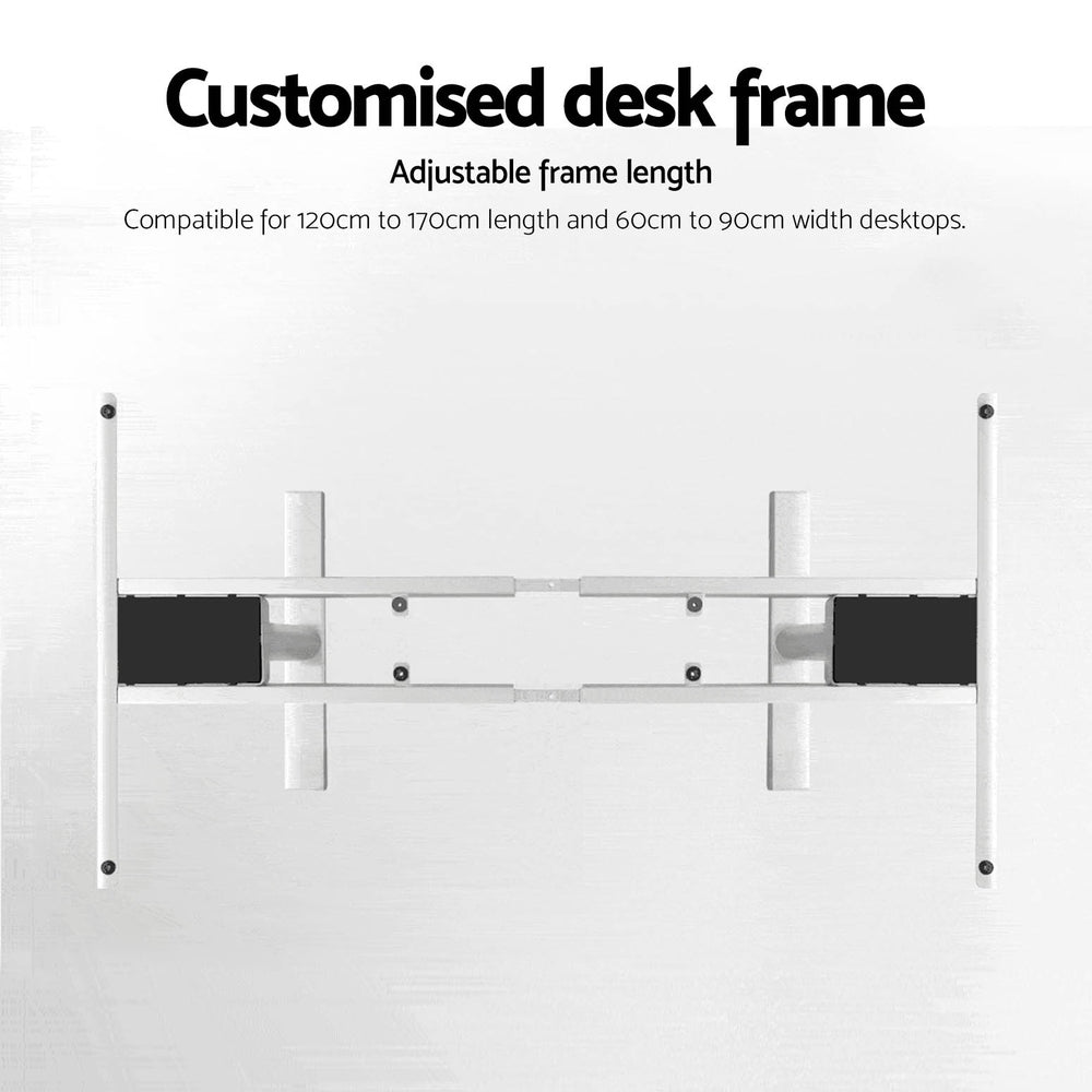 Standing Desk Sit Stand Motorised Adjustable Frame Only Dual Motor White