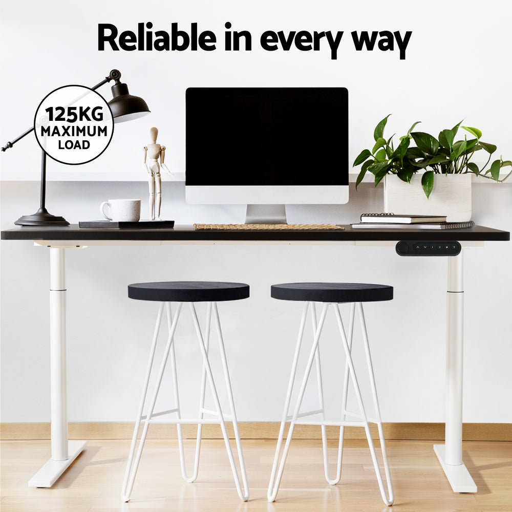 Electric Standing Desk Sit Stand Desks Motorised Dual Motor 120CM Black | Black colour