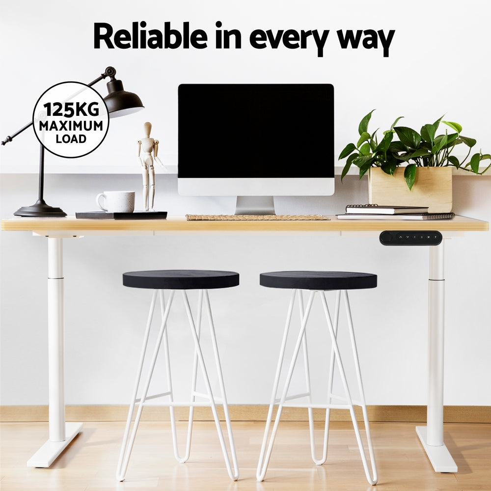 Elegant Black 140cm/120cm Height Adjustable Electric Standing Desk