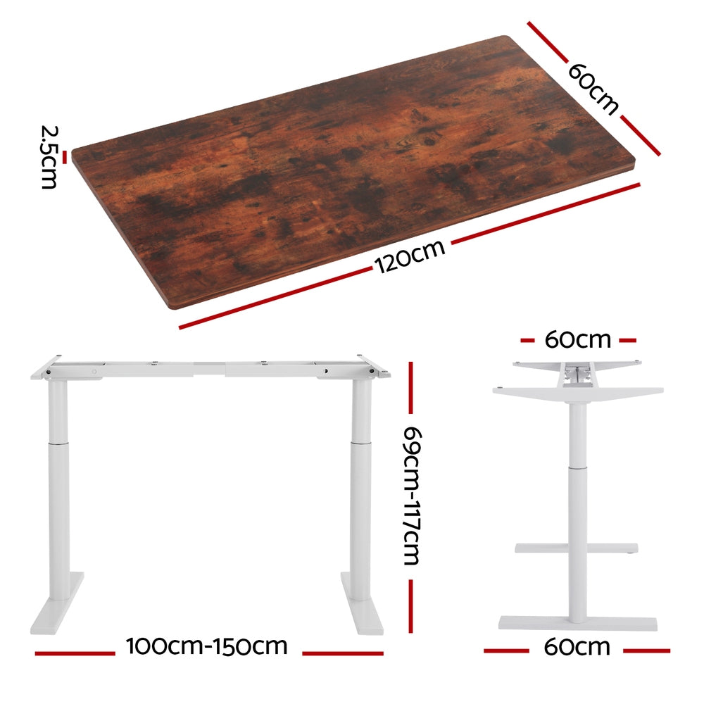 Elegant Black 140cm/120cm Height Adjustable Electric Standing Desk