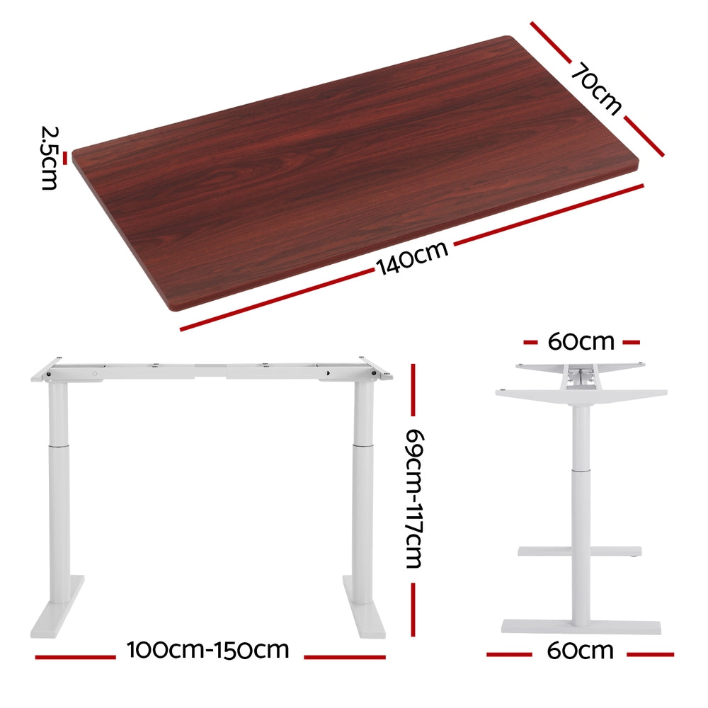 Elegant Black 140cm/120cm Height Adjustable Electric Standing Desk