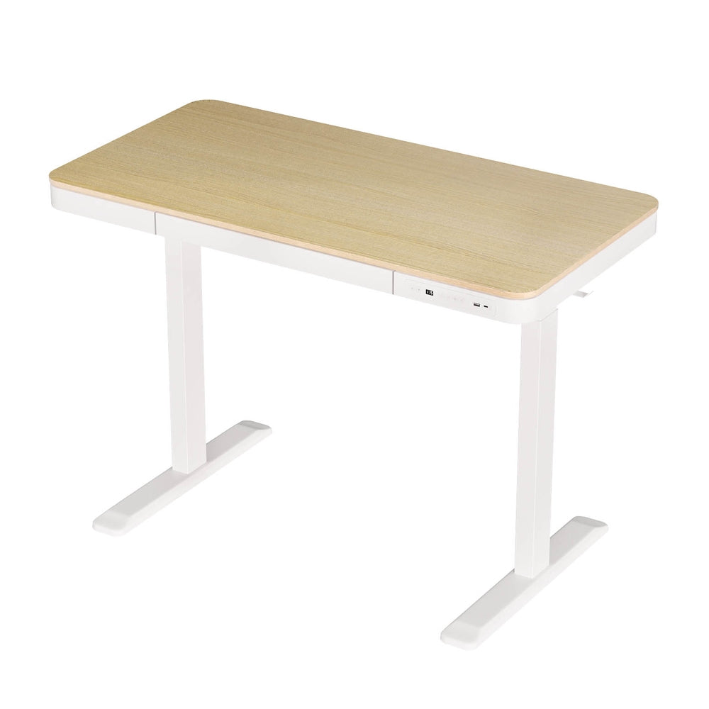Standing Desk Motorised Electric Dual Motor Draw 120Cm Oak