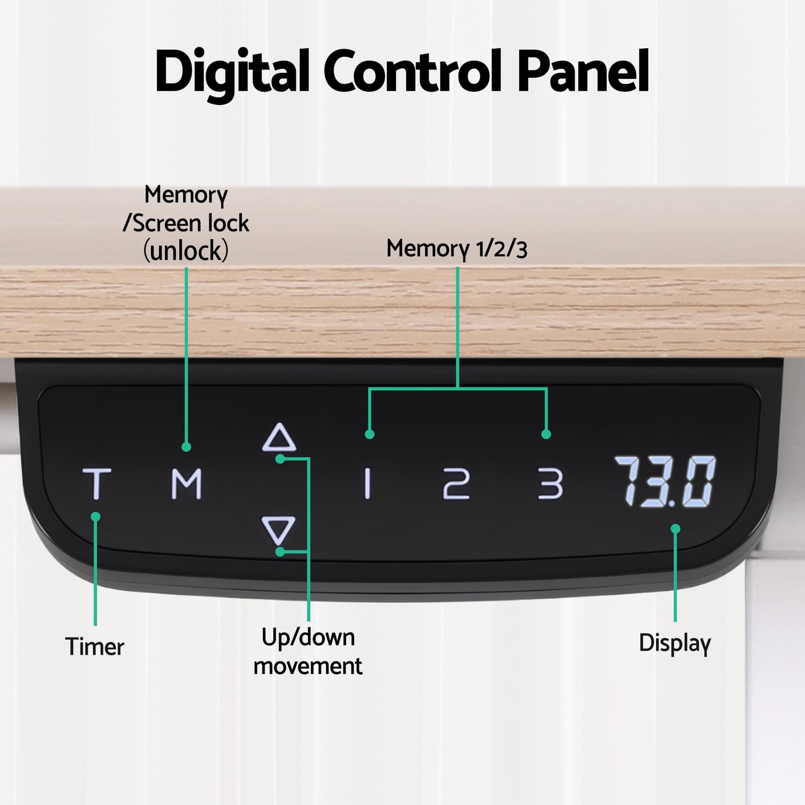 Electric Standing Desk Oak 140CM 140x70x72cm