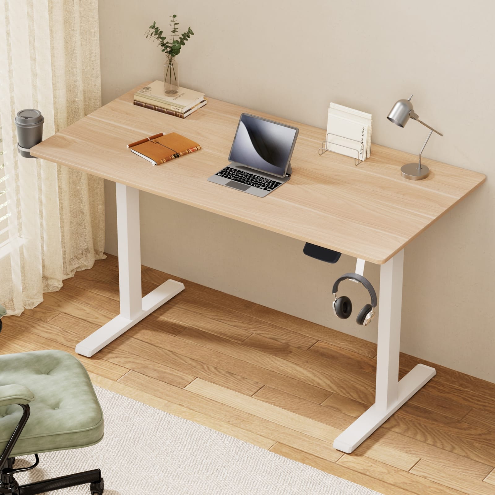 Electric Standing Desk Oak 140CM 140x70x72cm