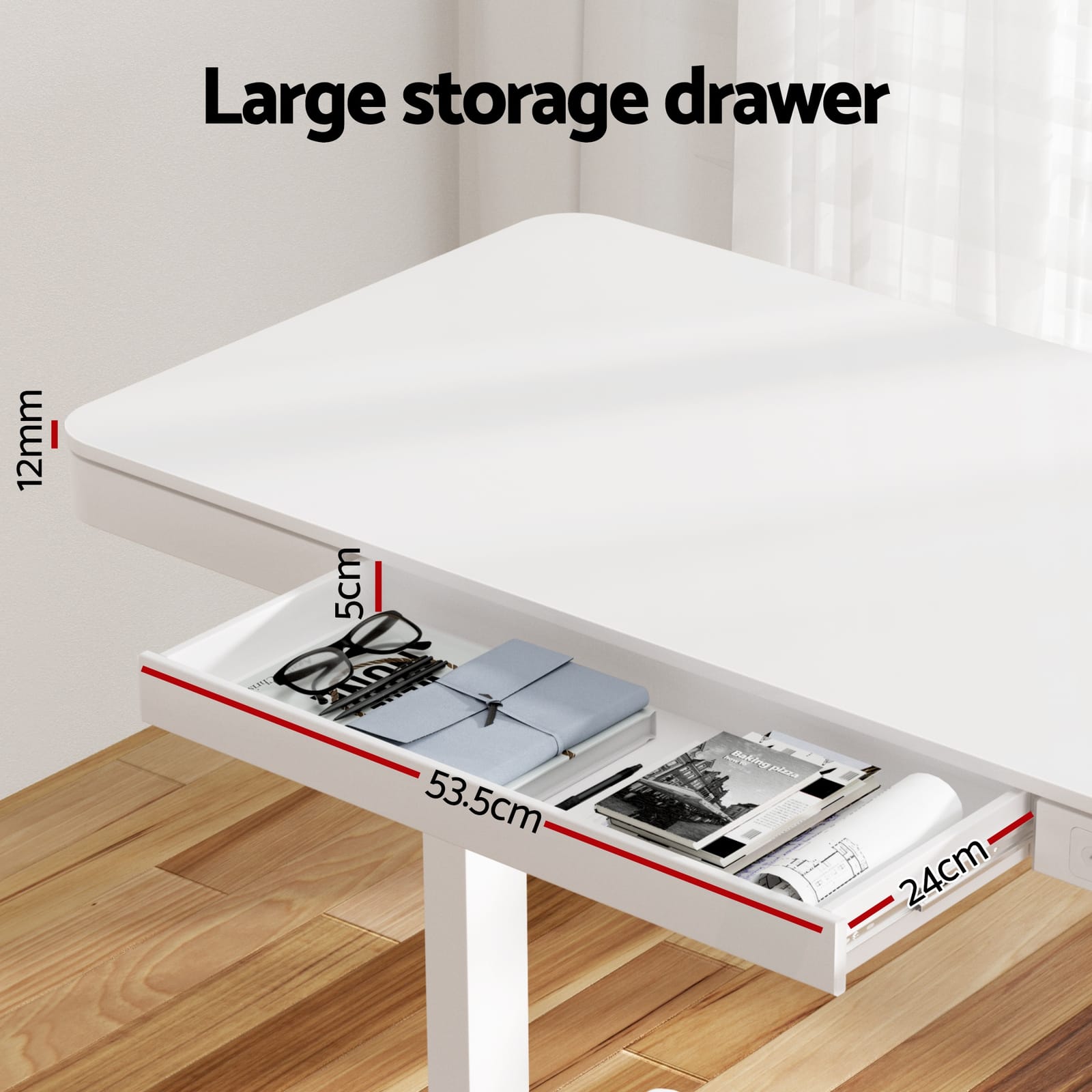 Electric Standing Desk Motorised 120x60x72cm
