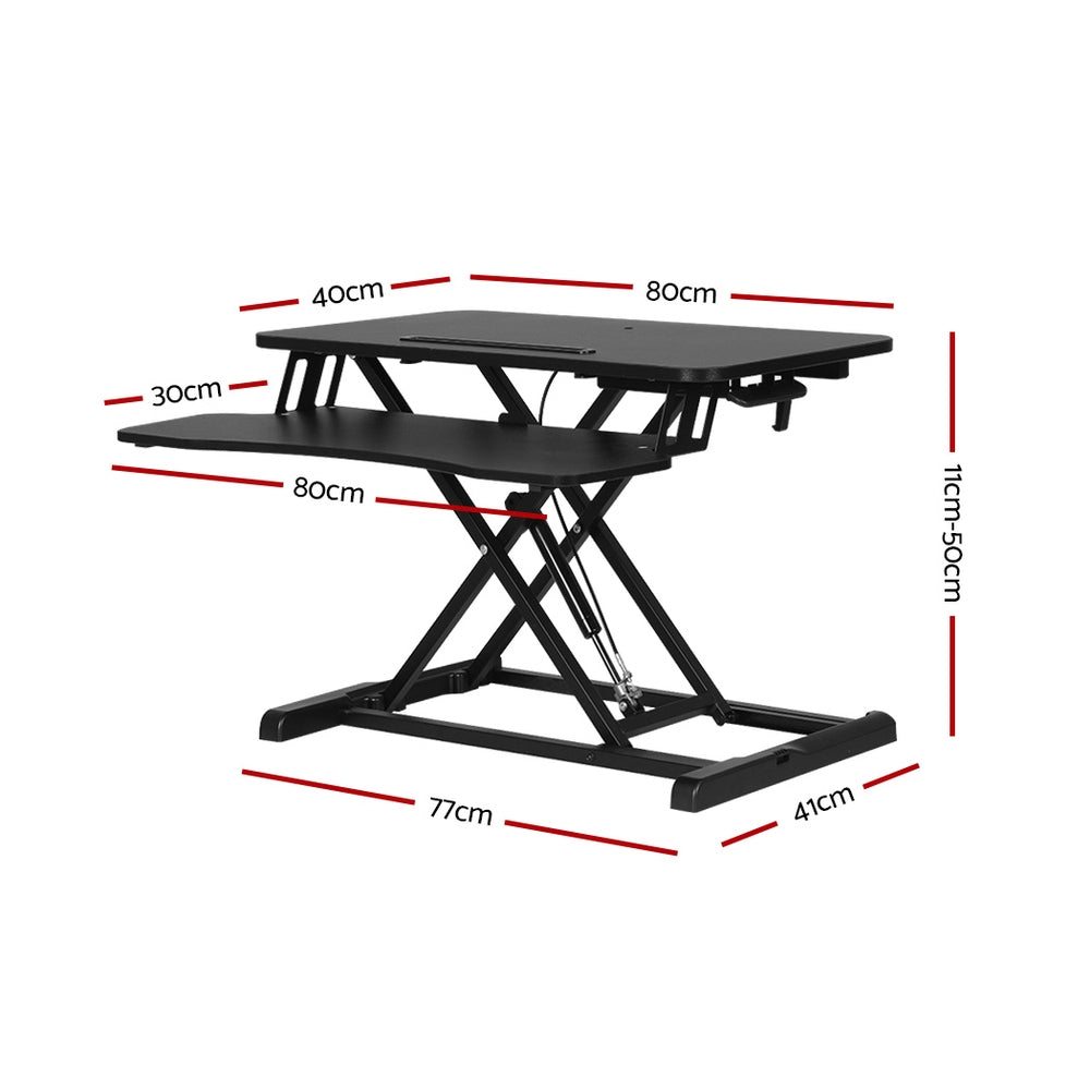 Standing Desk Riser Height Adjustable Black 80CM | Black colour