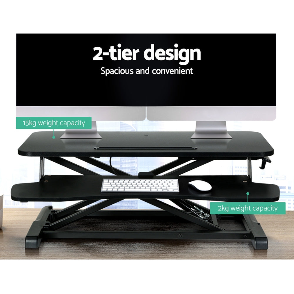 Standing Desk Riser Height Adjustable Black 80CM | Office & Desk Chairs