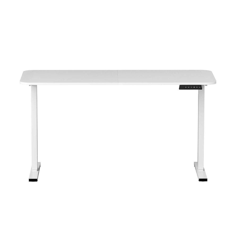 Electric Standing Desk 140cm Adjustable Height Motorised Home Office Desk White