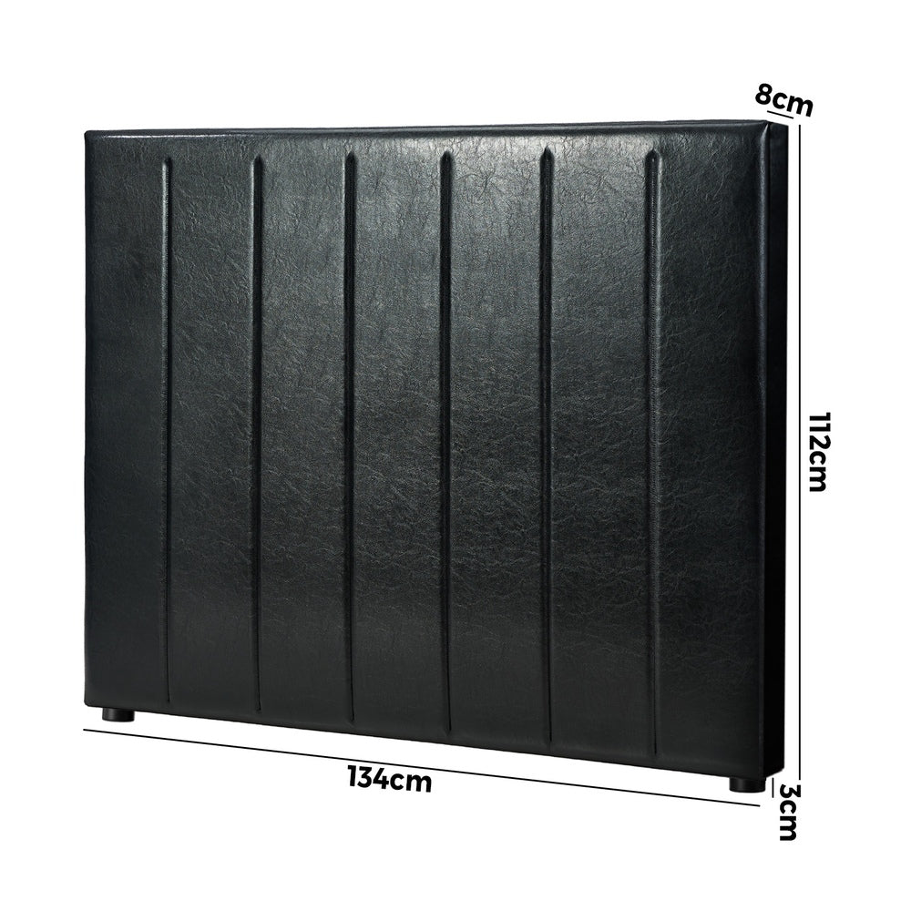 Leather Bed Frame Headboard King Single Size Bedhead Black