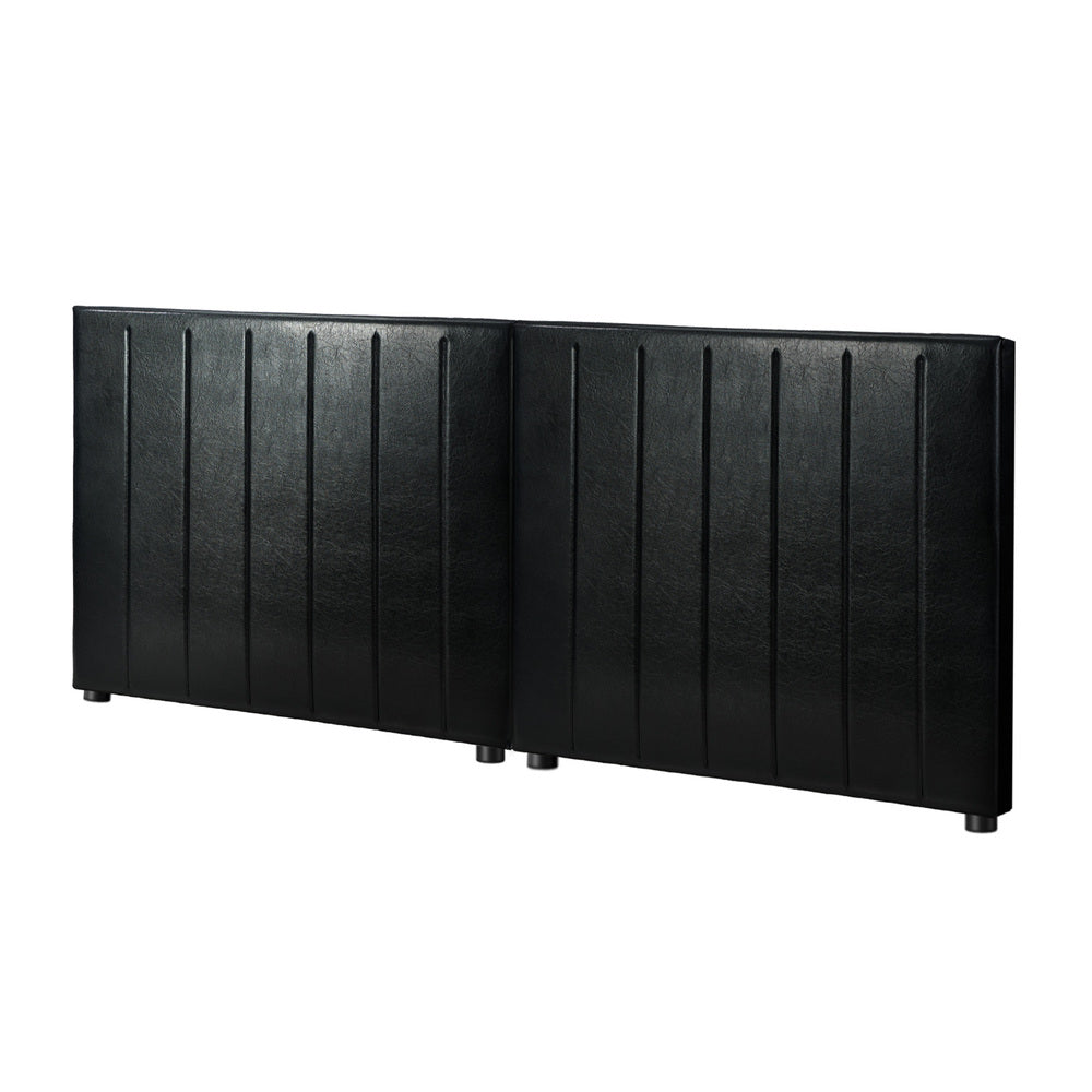 Leather Bed Frame Headboard Double Queen King Bedhead Black